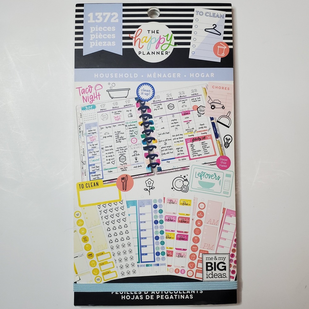 The Happy Planner Household Sticker Book 1372 Pcs me & my BIG ideas Silver Foil